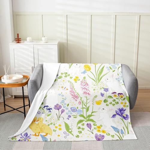 Couverture motif floral en flanelle polaire douce pour canapé-lit 135x200cm - 2
