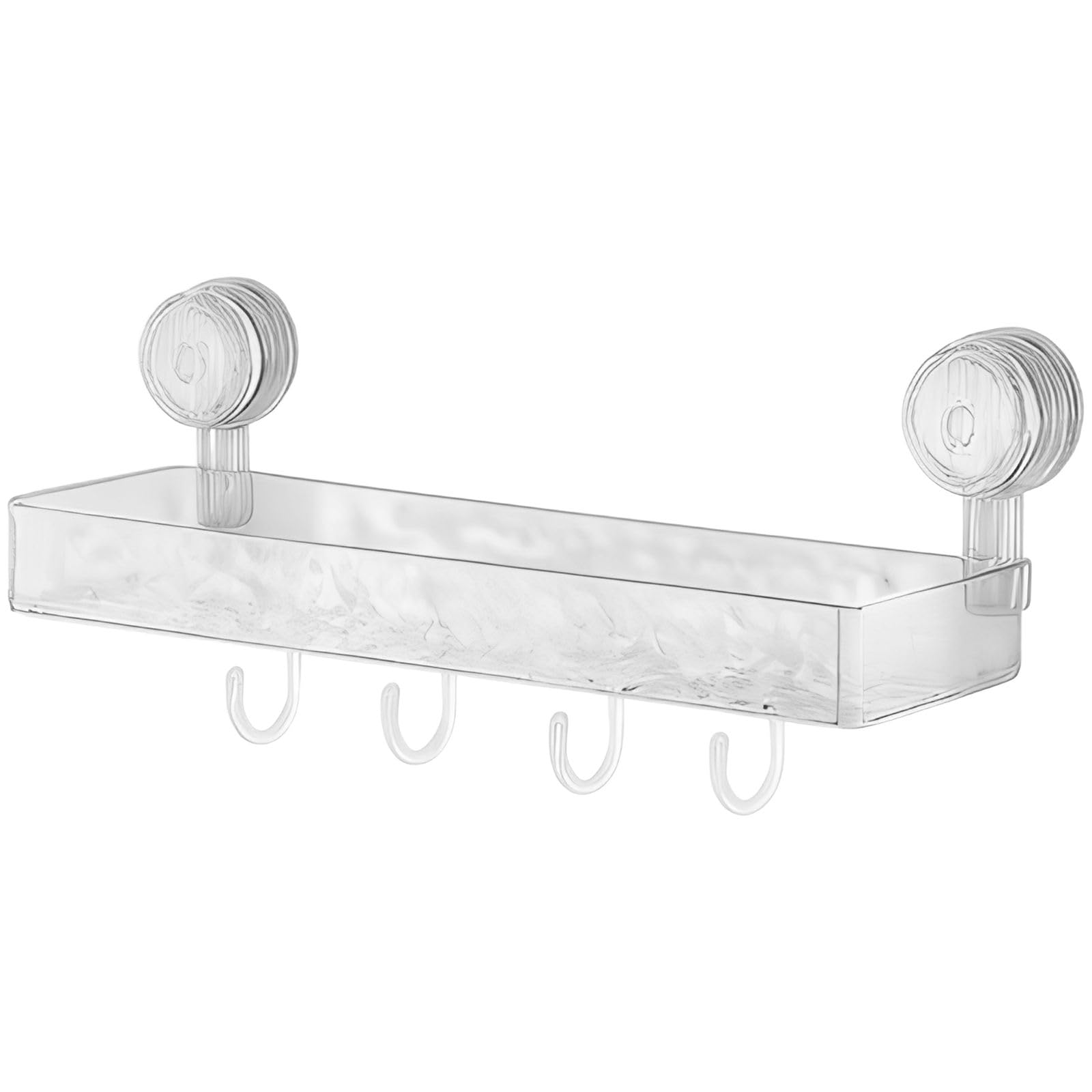 Eonzyaa Wave Suction Cup Bathroom Storage - Wall Mounted Shower Caddy without Drilling Adhesive Toiletry Shelf with Suction