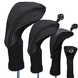 LINGJIONG Cubierta del Palo de Golf,Funda Transpirable para Bolsa de Golf | 3 uds. Fundas para Palos de Golf Intercambiables No. Etiquetas 3 4 5 6 7 X para...