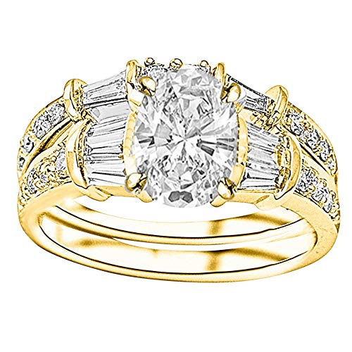 14K Yellow Gold 4.75 Carat Lab Grown Diamond Ring