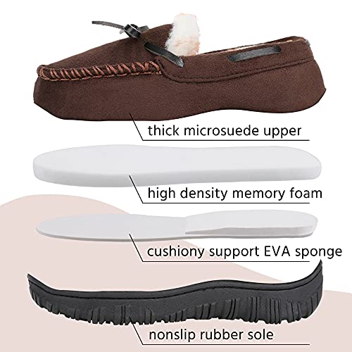 Nccb Kids Slippers For Boys Girls Memory Foam Winter Warm Casual Moccasin Shoes Indoor Outdoor Brown Size Big Kid 2 thumb #2