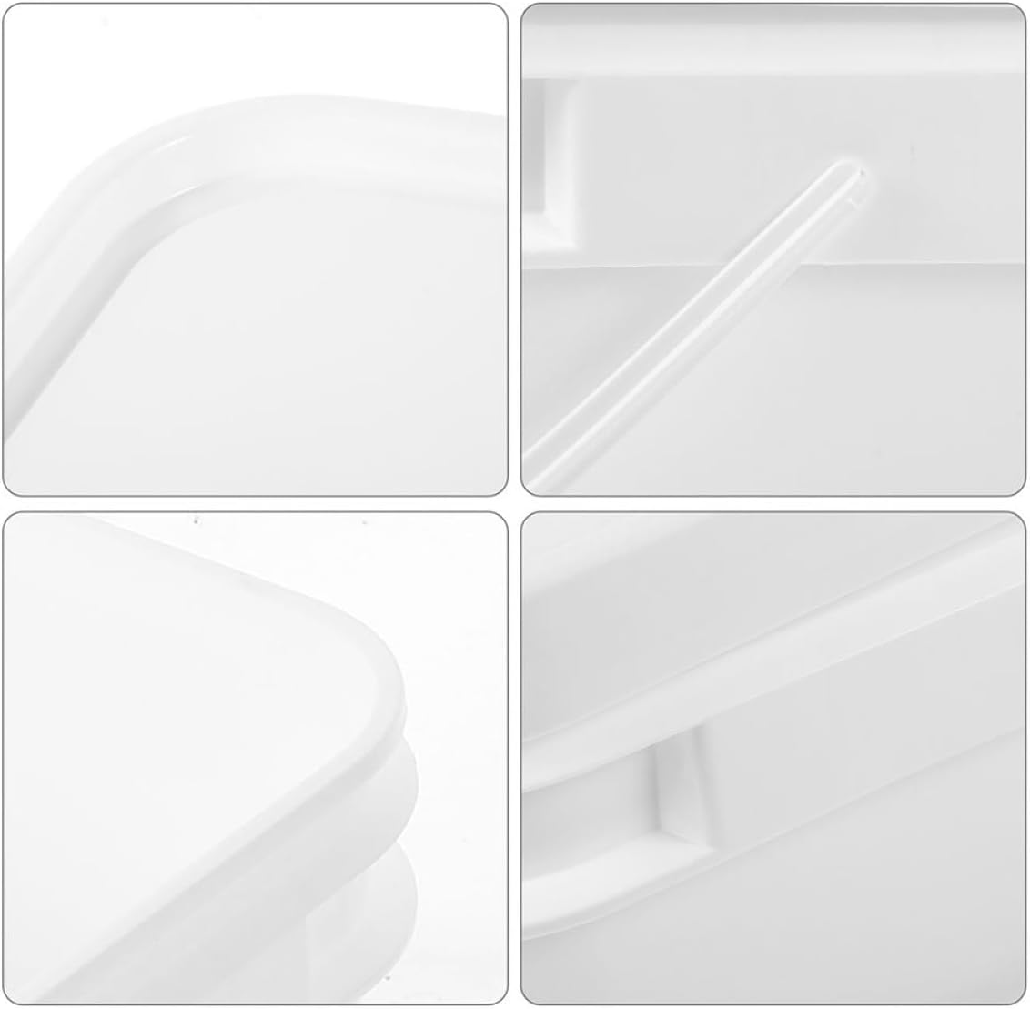 ABOOFAN 2pcs 5-Liter White Abs Paint Buckets with Lids and Handles, Plastic Paint Storage Containers for Painting and Chemical Use, Wide Mouth Square Pails for Home Improvement