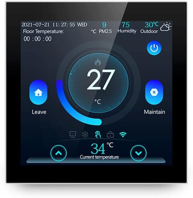 Smart Floor Thermostat,Tuya Electric/Water Heating Temperature Controller Home(Water Heating)