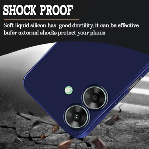 Image of Back Cover for Realme C61 4G / Narzo N61 4G | Full Camera Protection | Premium Liquid Silicon Case | Flexible Bumper Case for Realme C61 4G / Narzo N61 4G (Dark Blue)