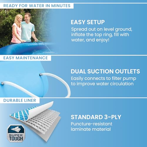 INTEX Easy Set 18 ft x 48in Above Ground Pool Set, Round Inflatable Swimming Pool with 1500 GPH Cartridge Filter Pump, Ladder, Cover, & Ground Cloth
