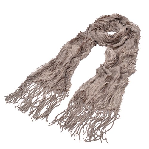 Super Soft Premium Knit Faux Fur Solid Color Warm Fringe Scarf - Diff Colors2