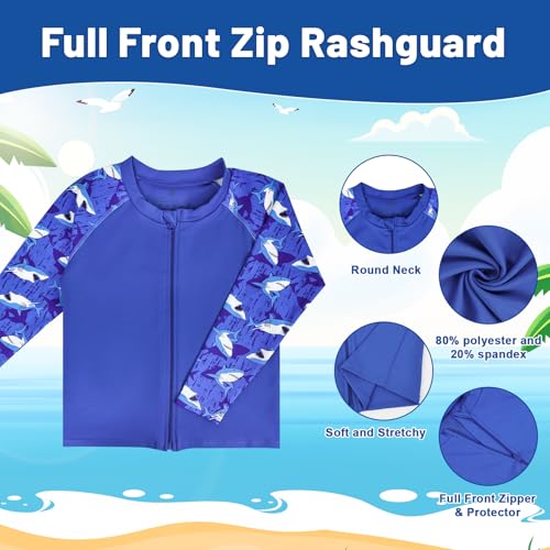 MooMoo Baby Rash Guard Swimsuit Set Reusable Swim Diapers Long Sleeve UPF 50+ Swim Shirt for Swim Lesson and Pool2
