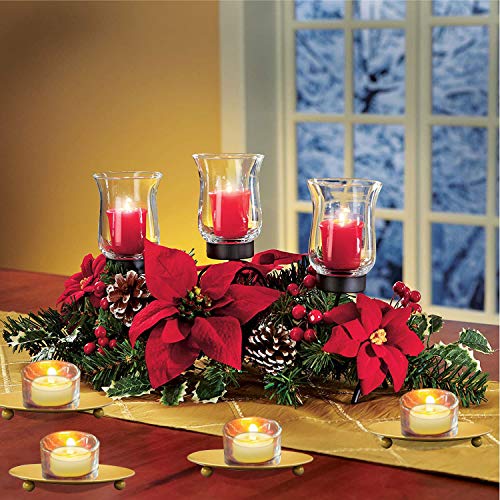 Yiseyruo Iron Plate Candle Holders: Decorative Iron Pillar Candle Plate 3.85" Diameter Candle Holders Candle Stand For Led & Wax Candles Wedding Christmas Spa | Set Of 4 Candlestick Holders (Gold)… #TOP4