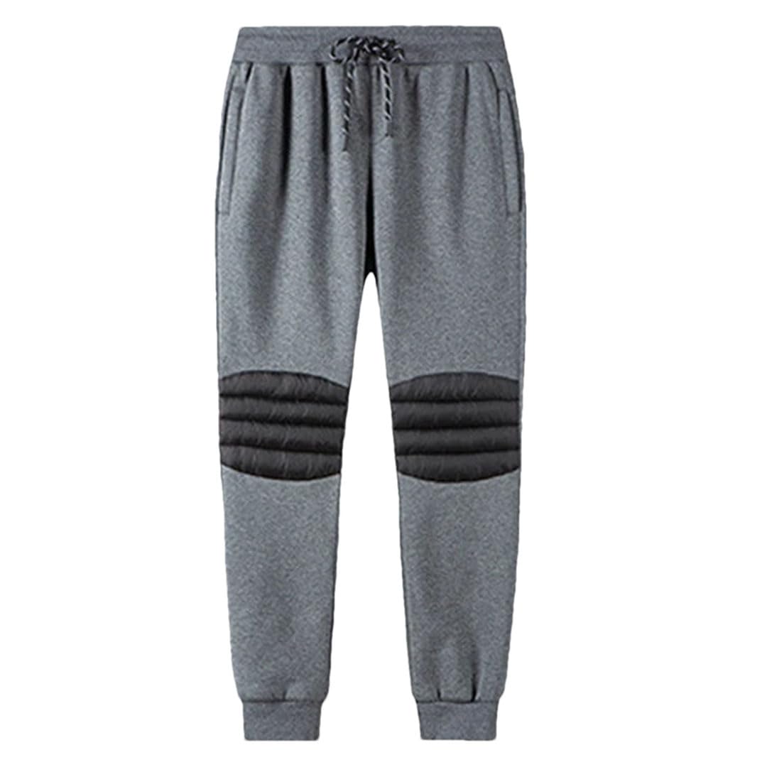 Męskie spodnie zimowe z podszewką futrzaną joggery grube spodnie dresowe spodnie ze sznurkiem męskie outdoorowe ciepłe spodnie polarowe