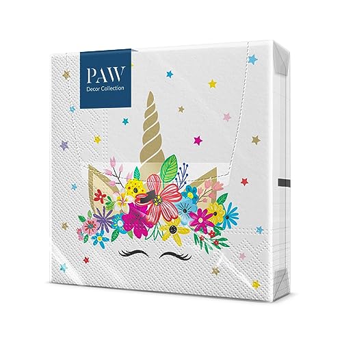 8 Tovaglioli Unicorno Con Bordo Oro – Eventi Di Laura - Foto 8