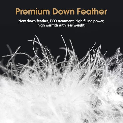 Image of LINENWALAS Feather Comforter Single Size, 50% Goose Duck Down & 50% Feather Warm Duvet Special for Winter Quilt Fluffy Blanket (White, 60 x 90 Inches)