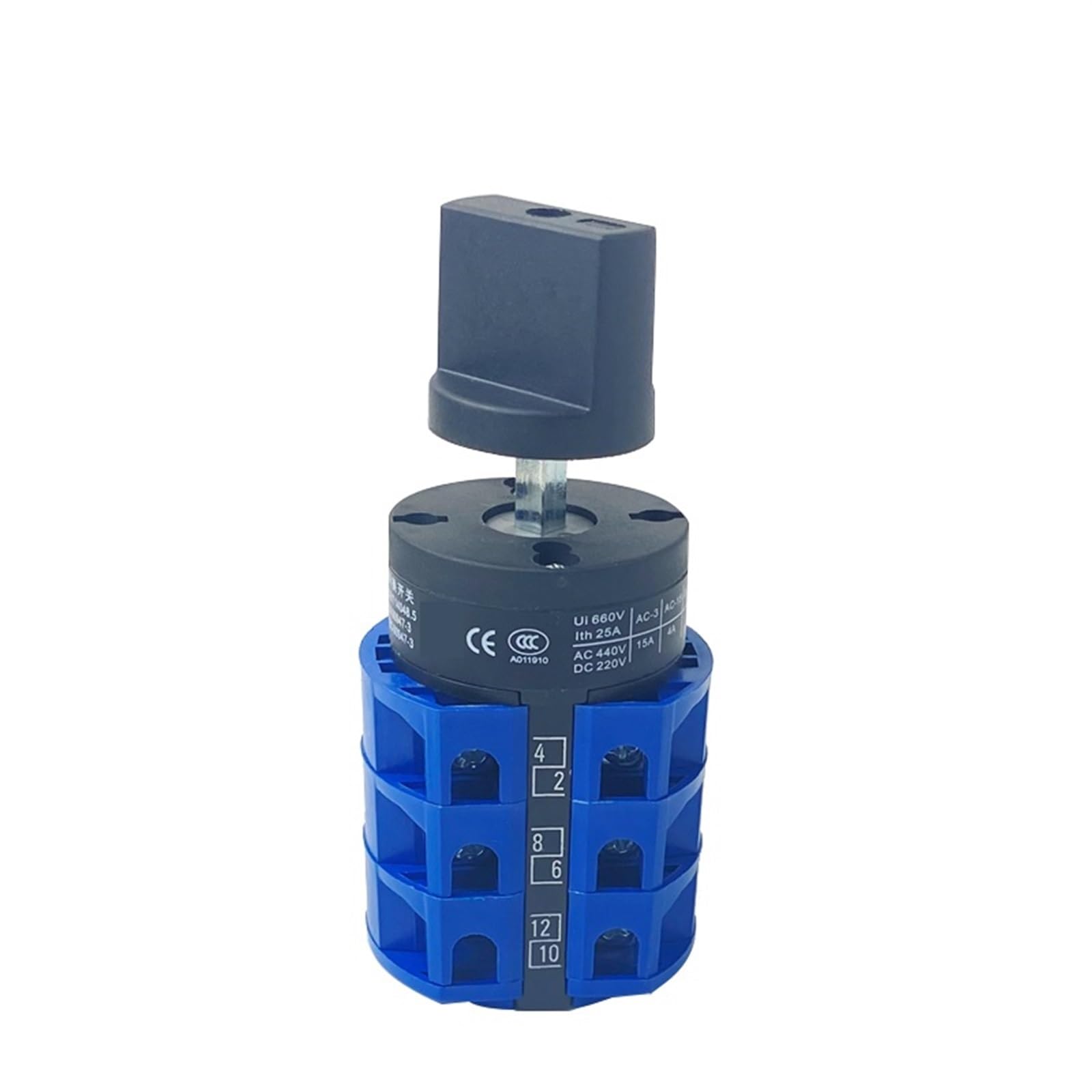 Interruptor de leva giratorio LW26 sin panel y tres posiciones conmutador tripolar 25A 5