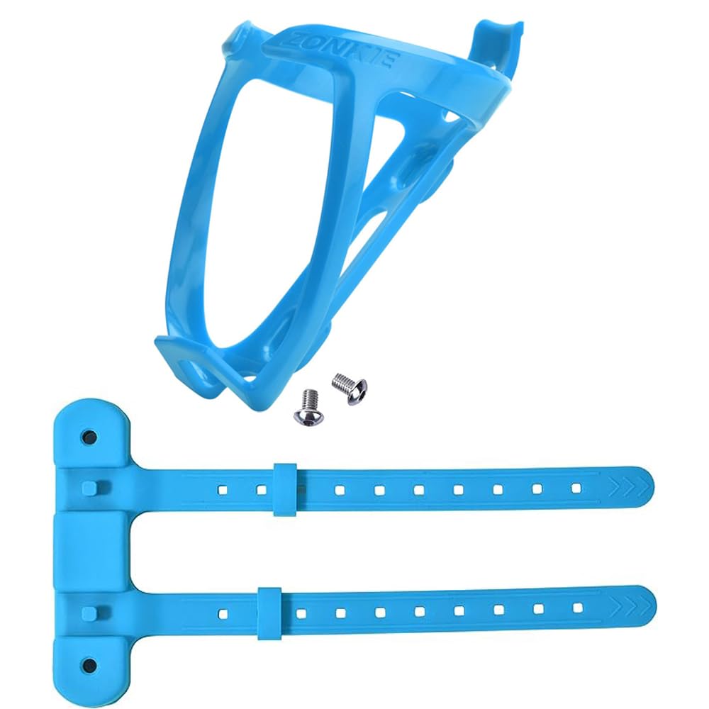 ZONKIE Porta borracce, Portabottiglie per Bicicletta, in plastica, con Base di Montaggio per Cage (Blu)