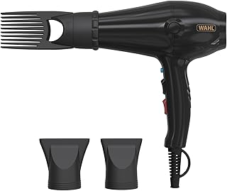 WAHL PowerPik 5000 Hairdryer, Asciugacapelli per capelli afro, con beccuccio, capelli afro-caraibici, tre impostazioni di calore, asciugatura anti-crespo