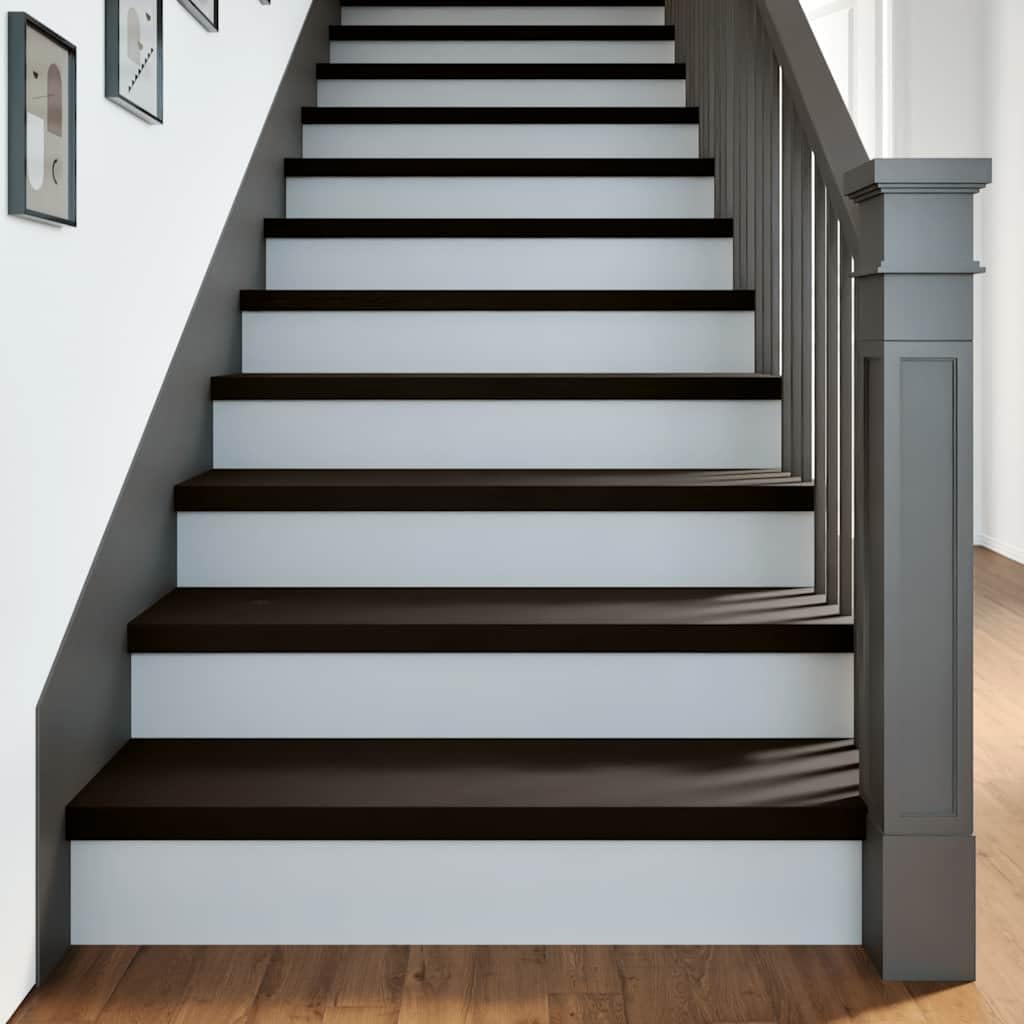 Treppenstufen 2 STK. 100x30x2 cm Massivholz Eiche | Dunkelbraun, Vielseitig als Fensterbank nutzbar, Pflegeleicht mit feuchtem Tuch, Einzigartige Maserung