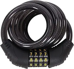 SARTE Multi Use Lock For Bike, Cycle, Helmet, Luggage with 4 Digit Resettable Bike Cable Lock, Heavy Duty Anti-Theft Protection ( L 3.11 feet xThickness 8 mm )