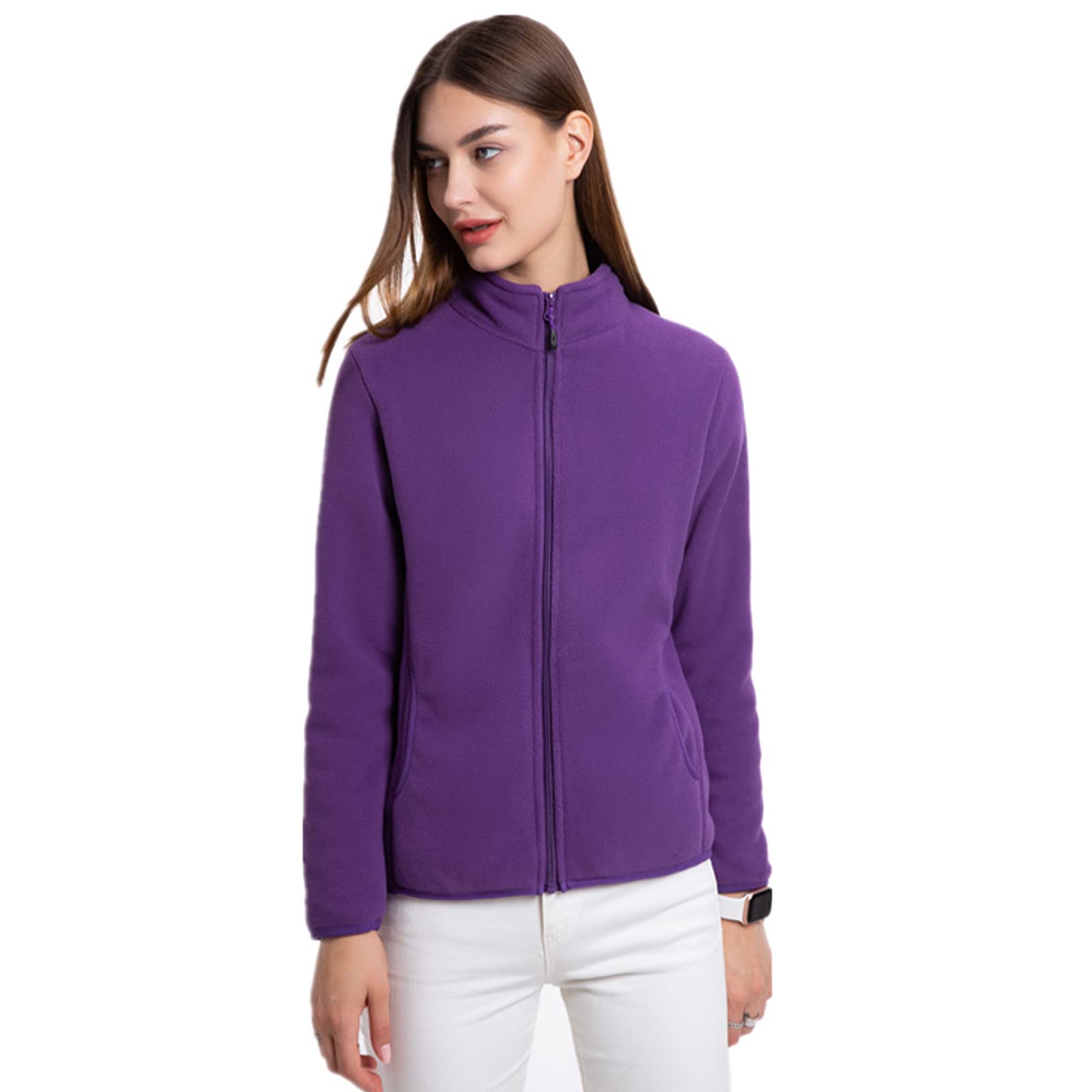 HB1 Abrigo de Invierno de Lana Polar a la Moda Chaqueta Gruesa Reversible Ropa Suave y Cálida a Prueba de Viento Cremallera Outwear