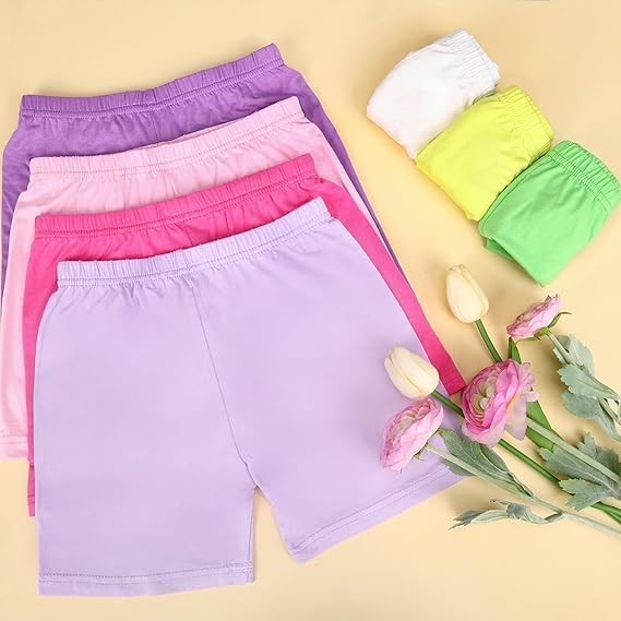 12 Pack Girls Dance Shorts, Toddler Biker Shorts Cartwheel Under Dress Pastel Kids Biking Clothes - Image 6