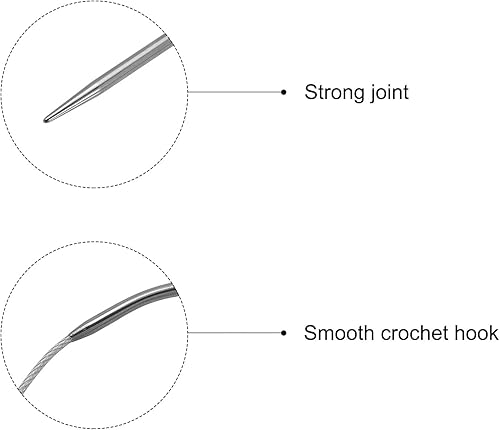 Miniatura 4 de uxcell Kit de agujas circulares, 47.24 pulgadas de largo, 0.173in de diámetro, aguja redonda de acero inoxidable para proyectos hechos a mano, tejer