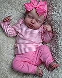 iCradle Reborn Baby Dolls Girls 20 inch Silicone Limbs with Cloth Body Lifelike Sleeping Newborn Doll Eyes Closed Realistic Baby Doll Toy Accessories Gift for Kids Age 3+