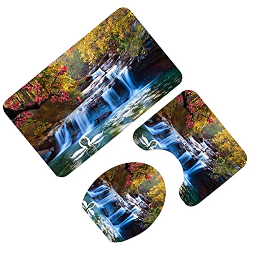 Cabilock 3 1 Dekorationsteppiche/Toiletten-Rentiere in Deckelbezügen Bedruckte Teppiche mit Hotel-Anti-Rutsch-Matte… – Bild 8