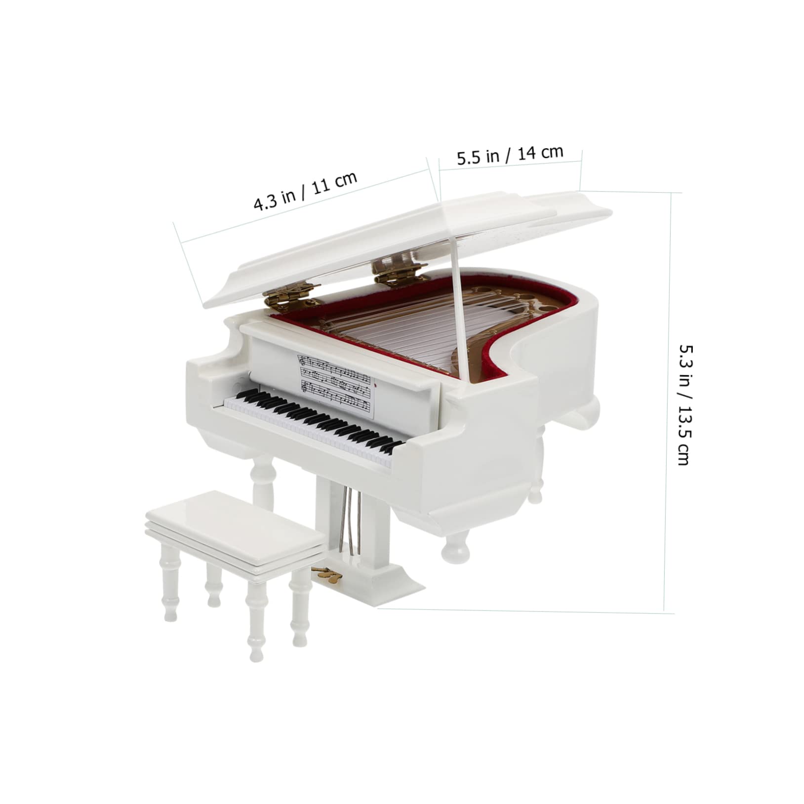 GLEAVI 1pezzi Carillon Portatile Forma Pianoforte Carillon Educativo per Ragazza Decorazione Musicale Realizzata