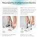 3 Pairs Neuropathy Socks for Women & Men, Toeless Plantar Fasciitis Socks for Achilles Tendonitis Relief, Arch Support, Foot Pain Relief, Compression Ankle Socks for Swelling (Black+Black+Black, X-Large)