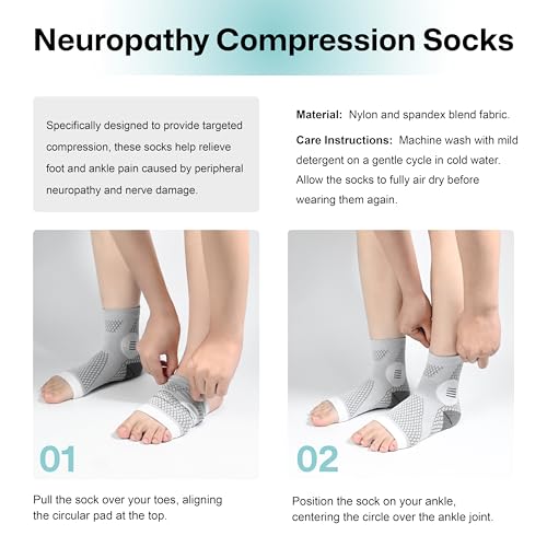 Image of 3 Pairs Neuropathy Socks for Women & Men, Toeless Compression Socks