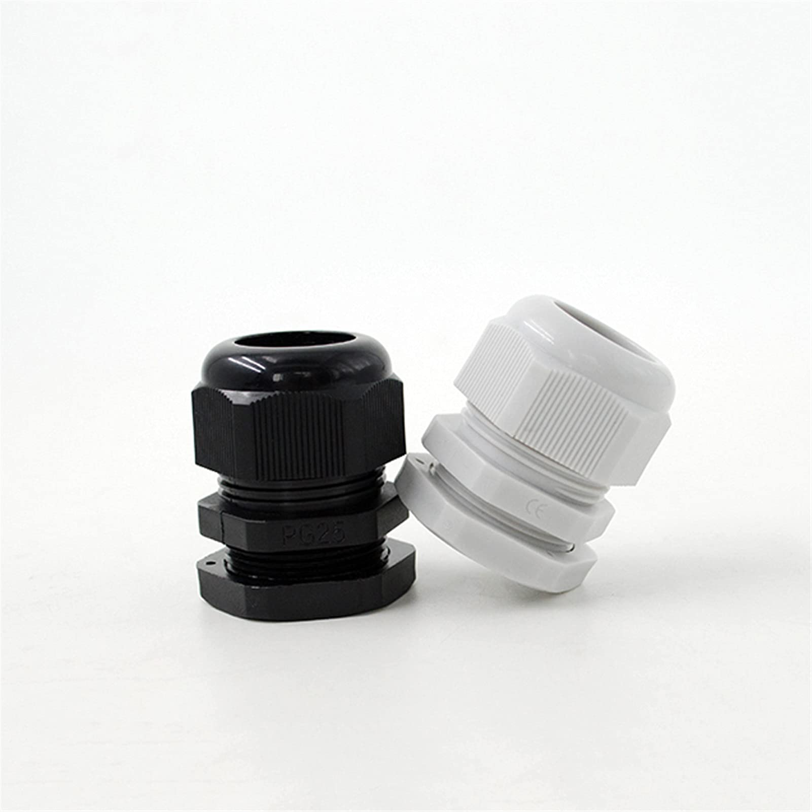 Kit de mezcla de sellos de cable, Conectores de cable de nailon de plástico, prensaestopas for caja de conexiones, 10 unidades, IP68(White,PG19)