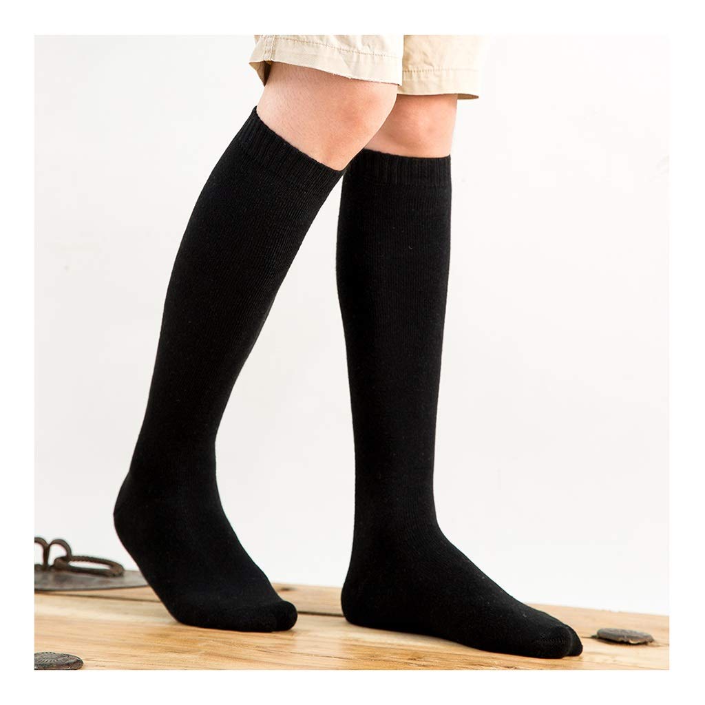 WomenSocks Socks 3 Pairs Thick Cooton Crew Socks Thick Heavy Thermal Cabin Fuzzy Winter Warm Crew Socks for Cold Weather Hiking Socks (Color : Black)