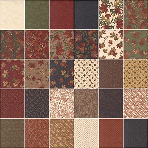 Moda Fabrics Fall Melody Flannels Charm Pack By Holly Taylor; 42-5 Inch Precut Fabric Quilt Squares #TOP1