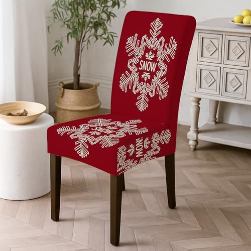 Housse de chaise flocon de neige extensible lot de 6 pour masquer les taches