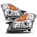 AKKON - Fits 2007 2008 2009 Altima Sedan Driver & Passenger Both Side Halogen Headlights Headlamps Chrome