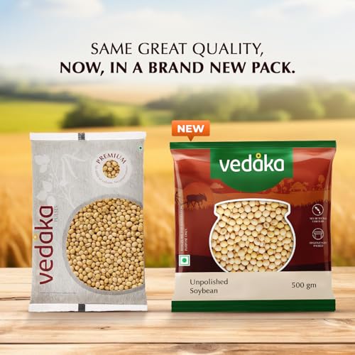 Image of Amazon Brand - Vedaka Unpolished Soybean | 500 G | Premium Soya Beans