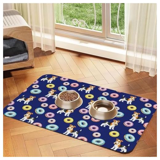 Dog Food Mat for Floors Wire Fox Terrier Donut Cat Dog Bowl Mats for Food and Water Pet Accessories Supplies