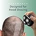 ChargeWorx Groom Essentials 3D Rotary Shaver, Portable Cordless Face-and-Head Shaver with 3 Rotating Blade Heads, LED Guide Light, and Ergonomic Handle