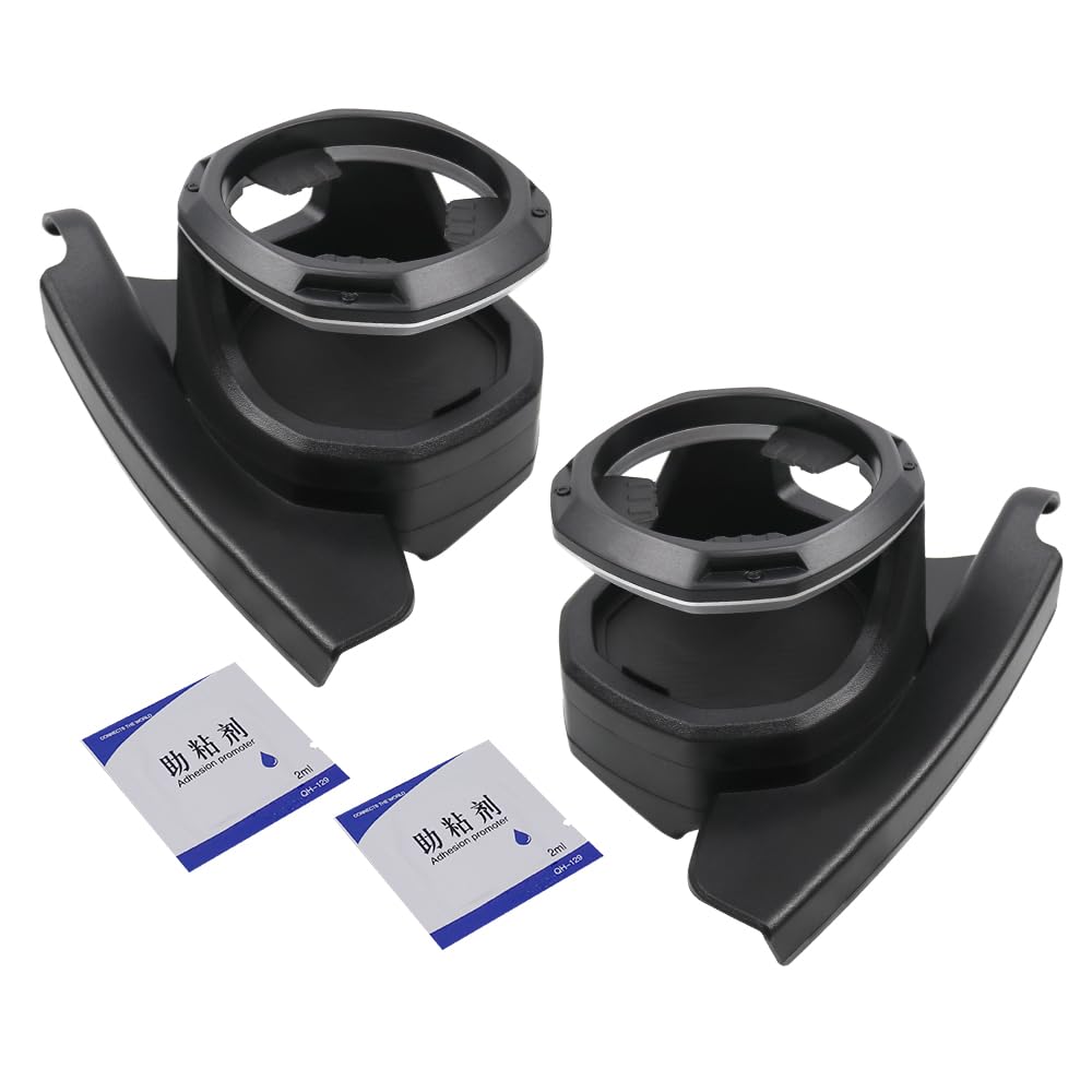 RYANSTAR RACING Cup Holder Compatible with Jeep Wrangler JL/Gladiator JT 2018-2024 - Wrangler Accessories Door Cup Holder Silver - Left and Right Side Bundle