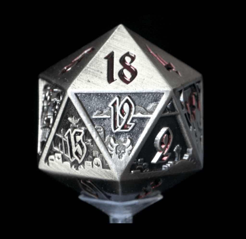Die Hard Dice Horizon Dire d20 - Sanguine Call: Elevate Your RPG Experience with Intricately Crafted Vampire Dice for DND
