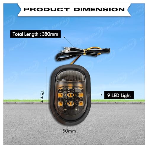 Image of MIKANIX Motorbike Body Indicator Flush Mount LED Amber Lamp Lights Blinker Turn Signal Yellow Lighting Universal For Yamaha FZ6R, FZ1, YZF, R15, R6, R6S, CBR, 150, 250, KTM RC 125,200,390