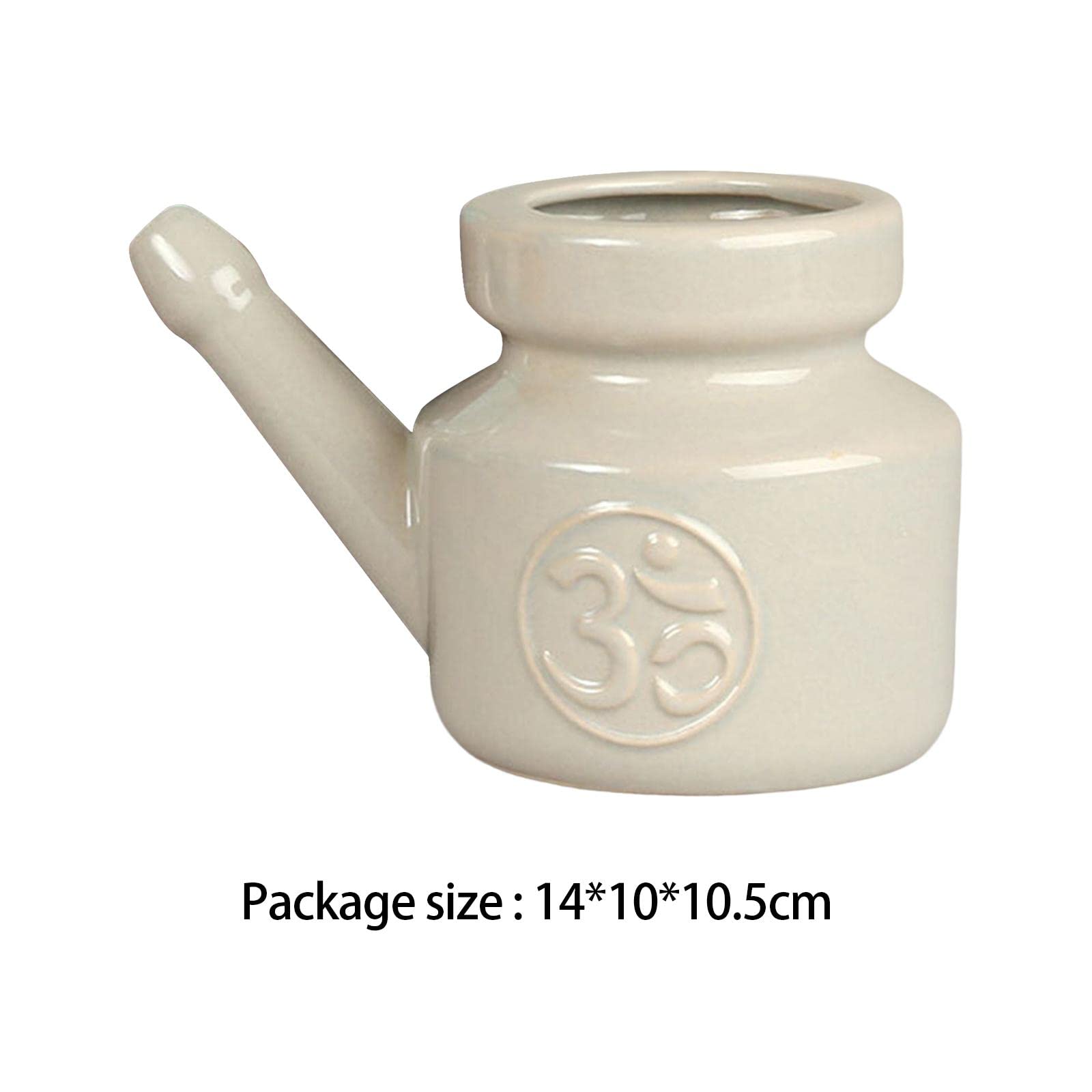 3 Recipientes de Cerámica para Limpieza Nasal para Enjuague Nasal, Irrigación Sinusal Y Lavado de Fosas Nasales. Mango Cómodo. Material Cerámico
