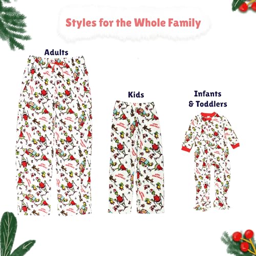 Dr. Seuss The Grinch Santa Mens Velour Holiday Lounge Pajama Pants4