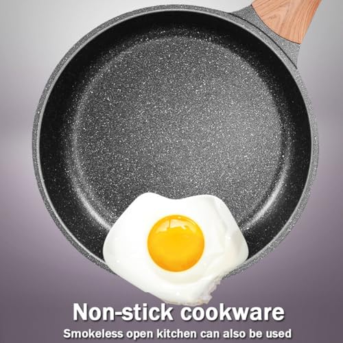 Wok antiadherente redondo 24 cm con mango resistente al calor miniatura 7