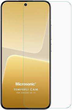 Microsonic Xiaomi Mi 13 Tempered Glass Cam Ekran Koruyucu [Mi 13 ile Uyumlu Ekran Koruyucu]