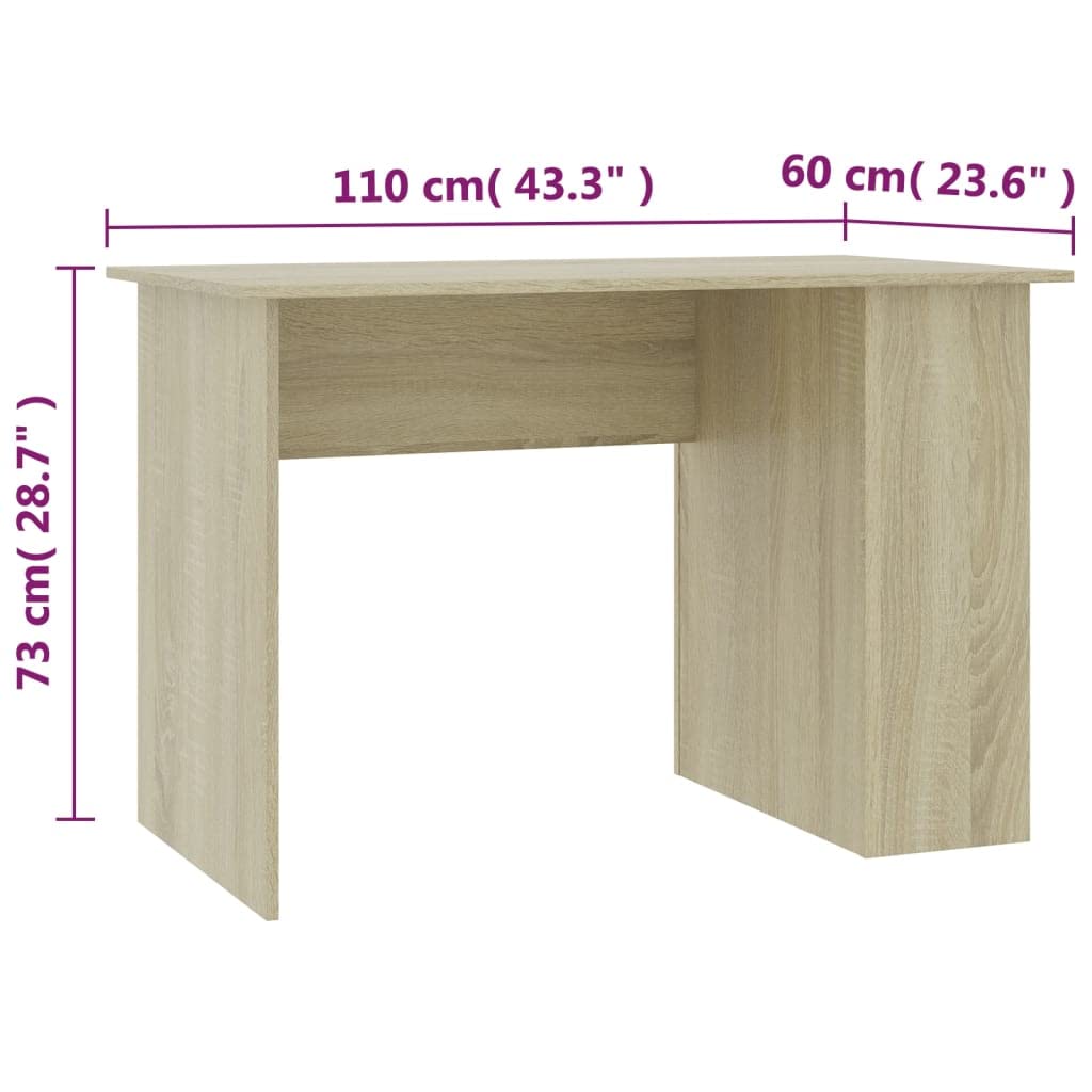 Fengshui Biurko dąb Sonoma 110 x 60 x 73 cm materiał drewnopochodny