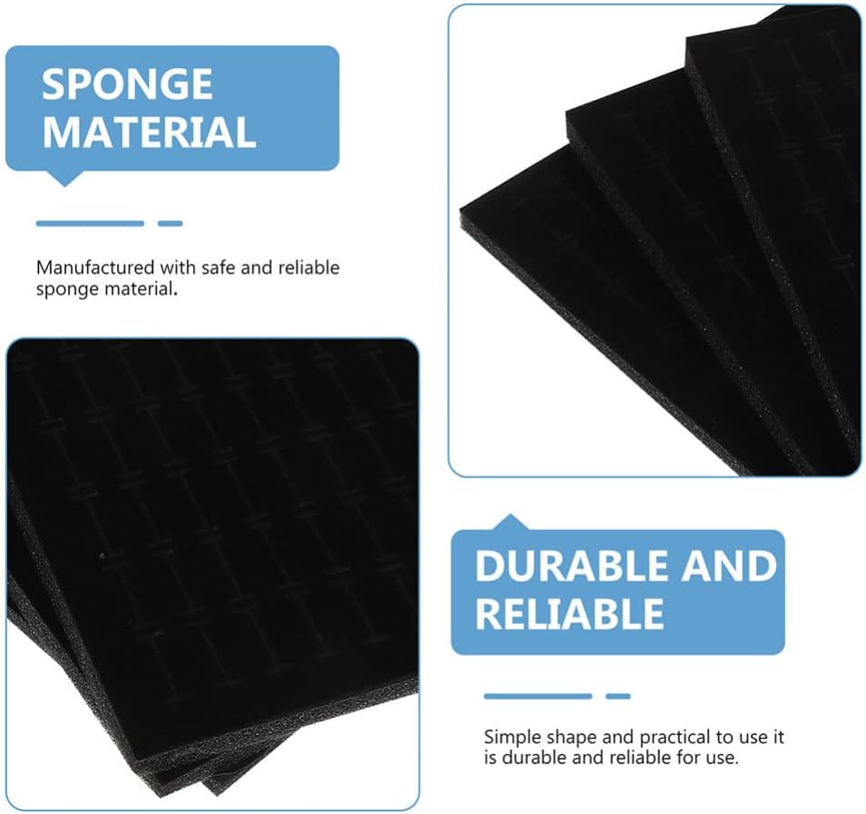 Jewelry Display Tray Inserts 5 Pack Black Velvet Ring Insert Display Trays, Jewelry Display Pad Tray Jewelry Display Insert Foam Pads for Jewelry Showcase, Storage Displays (11 x 7 In) - Image 8