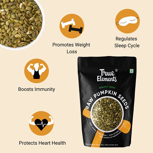Image of True Elements Pumpkin and Sunflower Seeds Combo 500g (250g * 2) - Raw Seeds for Eating | Edible Seeds Combo | Rich in Protein & Fibre