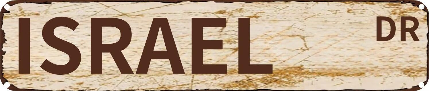 Ensound A819 Vintage Tin Sign Retro Metal Wall Decor Israel Dr Rustic Aluminum Plaque For Home,Bar,Kitchen,Garage,Man Cave 4X16 Inch