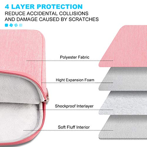 Image of Lacdo 15.6 Inch Laptop Sleeve Case Computer Bag for 15.6 inch Acer Aspire /Predator, Inspiron, ASUS ZenBook Pro 15 VivoBook, HP Pavilion, Lenovo IdeaPad 330, ThinkPad E590, Chromebook Water Resistant,Peach