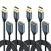 [6 FT] USB 3.0 Extension Cable, OKRAY 4 Pack Braided USB Extender Cable – Superspeed A Male to A Female Cord with Durable Gold-Plated Metal Connector (Black)
