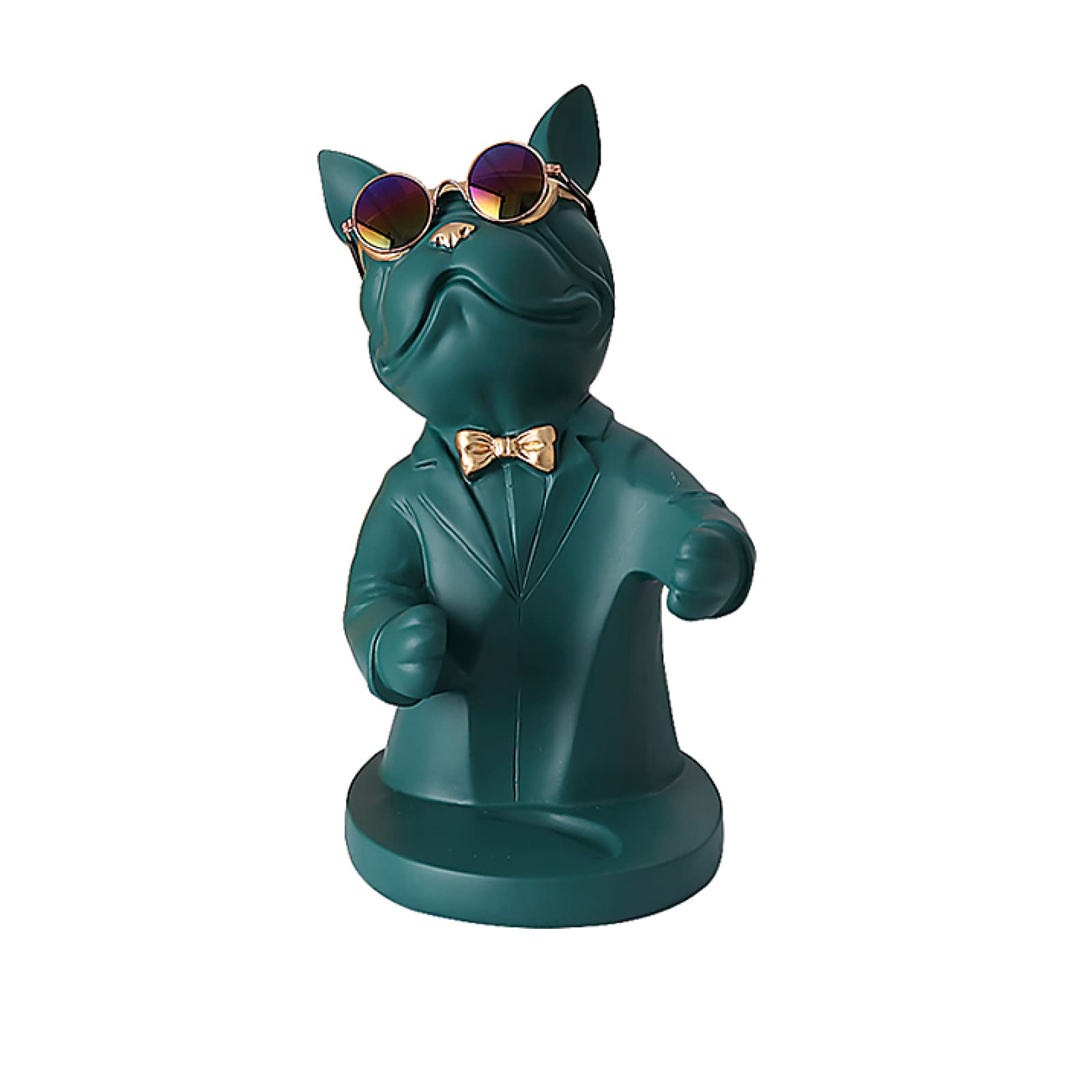 Bouledogue vert statue salon et décoration de buffet d'étude